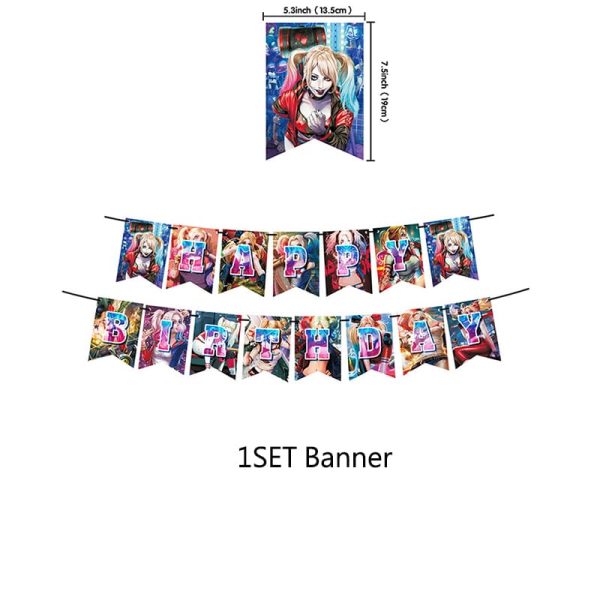 Set Decorativo para Cumpleaños Harley Quinn - Imagen 4
