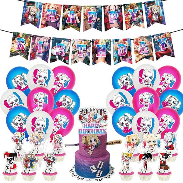 Set Decorativo para Cumpleaños Harley Quinn