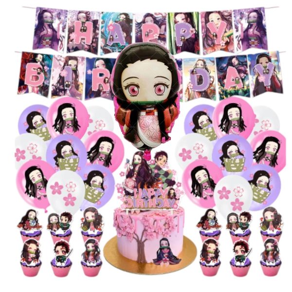 Set Decorativo para Cumpleaños Nezuko (Demon Slayer)