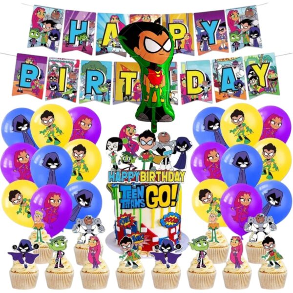 Set Decorativo para Cumpleaños Jóvenes Titanes