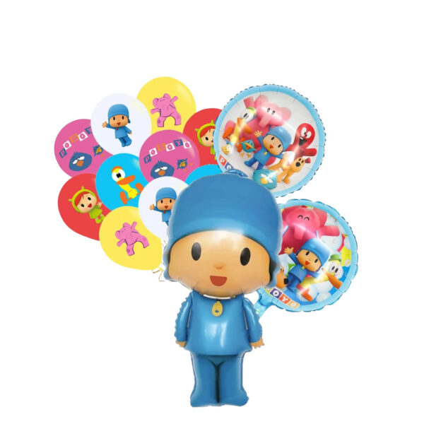Set Globos aluminio + látex pocoyo