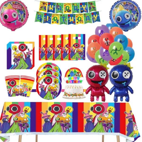 Set Globos Cotillón para Cumpleaños Rainbow Friends (Mod 2)