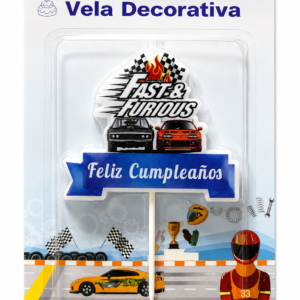 Vela decorativa cumpleaños autos