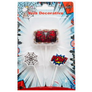 Vela decorativa cumpleaños spiderman