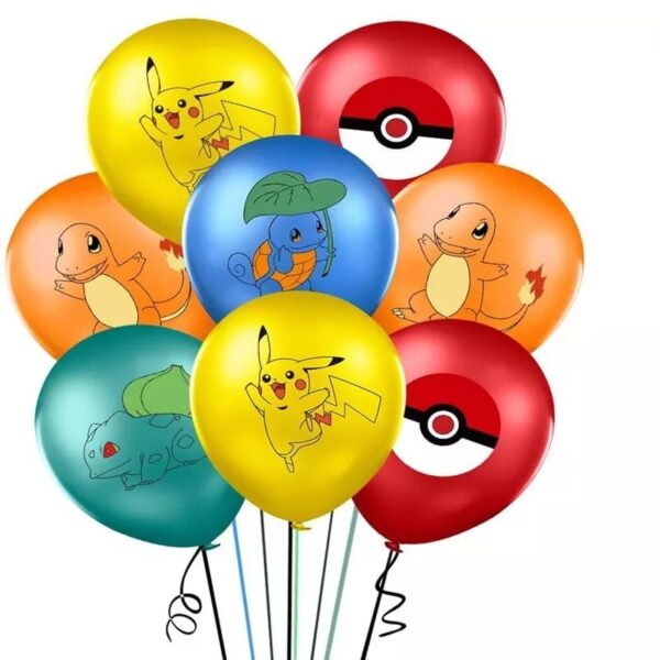 Set Globos Látex + Globo Foil Pokemon - Imagen 2