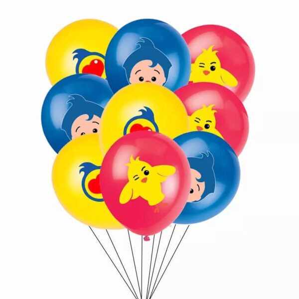 Set 12 Globos Látex Decorativo + personaje Plim plim - Imagen 2