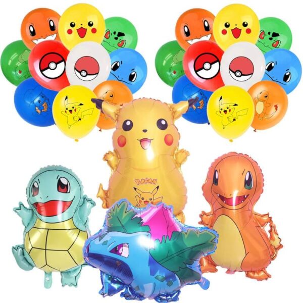 Set Globos Latex y Globos Aluminio Pokemon
