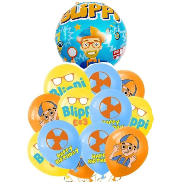 Set Globos Látex + Globo Redondo Aluminio Blippi