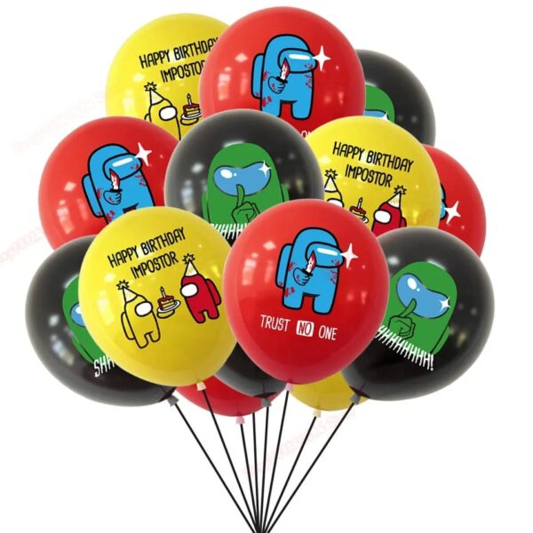 Set Globos Látex + Globos Aluminio Among Us - Imagen 2