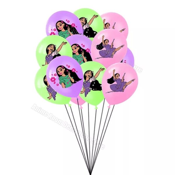 Set 12 Globos Látex + Globo Aluminio Encanto Isabela Madrigal - Imagen 3