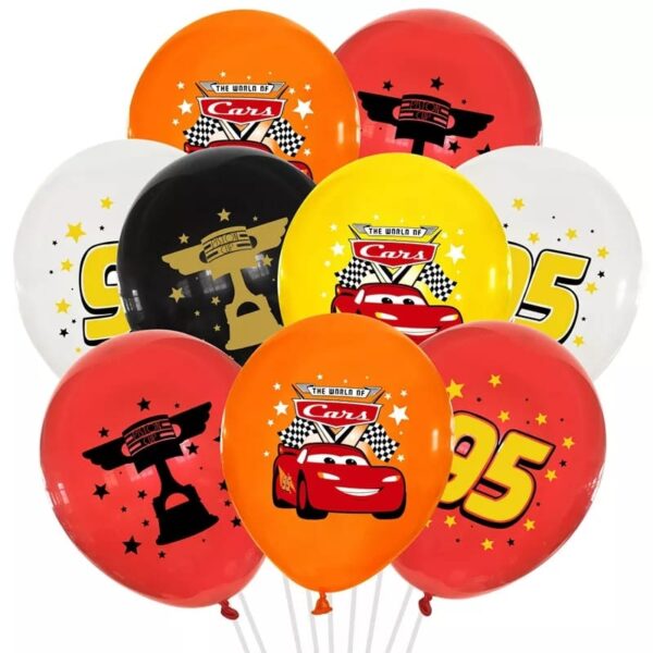 Pack 12 Globos Látex Cumpleaños Cars