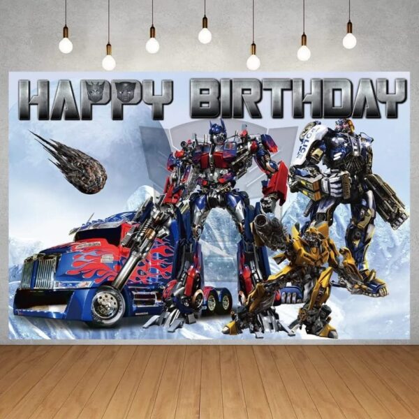 Fondo Telon Decorativo para Cumpleaños Transformers