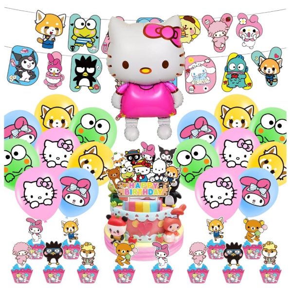 Set Decorativo para Cumpleaños Hello Kitty & Amigos (Personajes Sanrio)