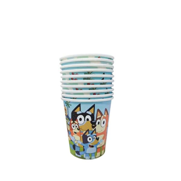 Vasos Decorativos 10 Unidades para Cumpleaño Bluey y Bingo