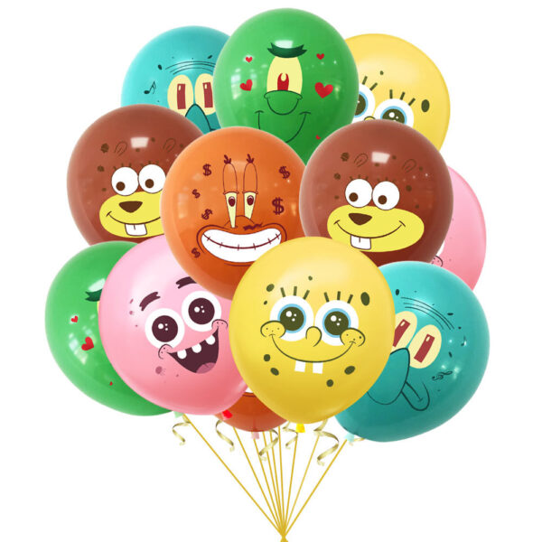 Set Globos Aluminio + látex Cumpleaños Bob Esponja - Imagen 4