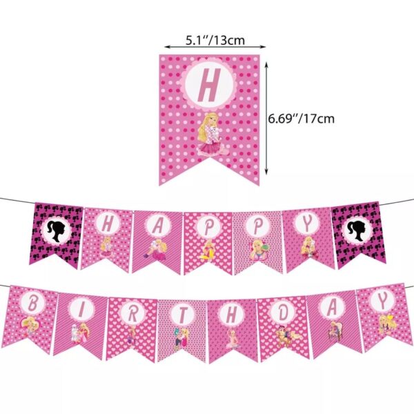 Set Decorativo para Cumpleaños Barbie con Topper y Telón - Imagen 2