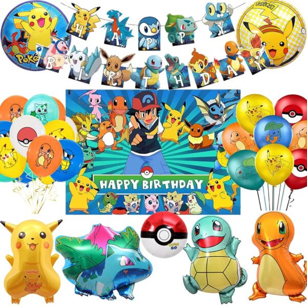Set Decorativo con Telón para Cumpleaños Pokémon