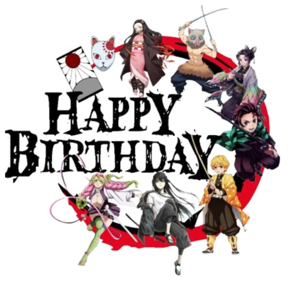 Topper Decorativo para Torta de Cumpleaños Demon Slayer - Imagen 2