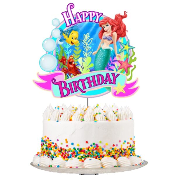 Topper Decorativo para torta de Cumpleaños Sirenita ( Ariel)