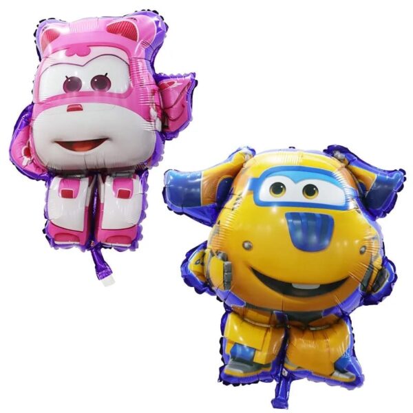 Set Globos Alumnio Decorativo para Cumpleaños Aviones( Super Wings) - Imagen 2