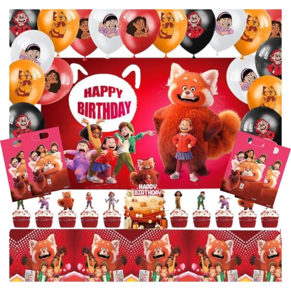 Set Decorativo con telón para Cumpleaños Turning Red