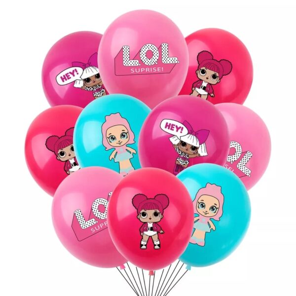 Set  Globos Decoración cotillón para Cumpleaño Lol - Imagen 9