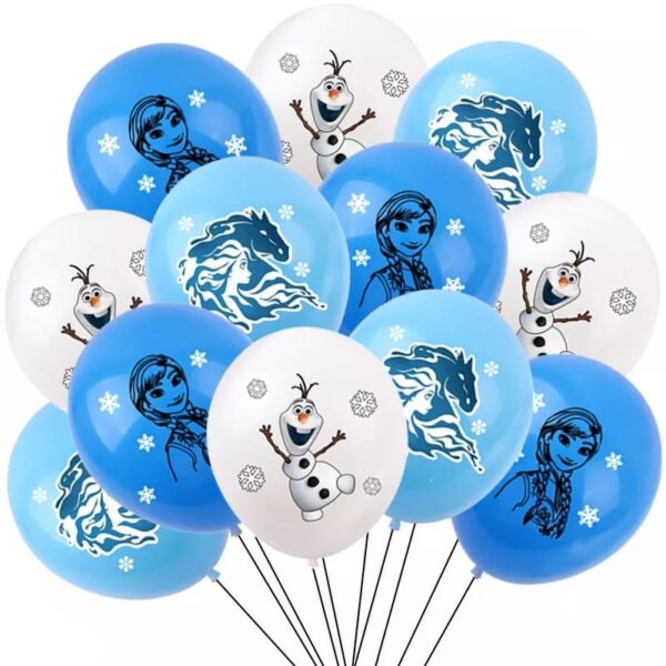Set Globos Látex, con aluminio Decorativo para Cumpleaños Frozen - Imagen 3