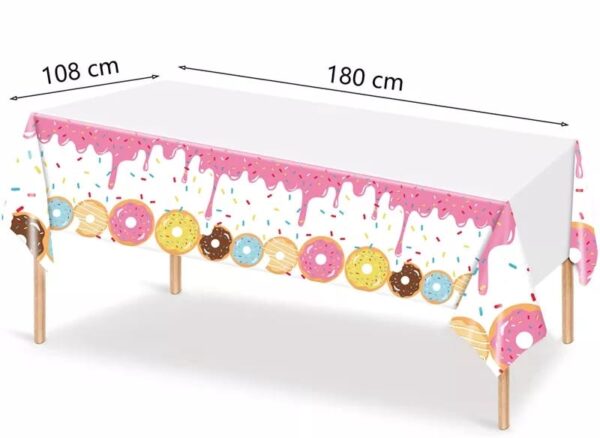 Mantel Decorativo para Cumpleaños Donas Pastelitos