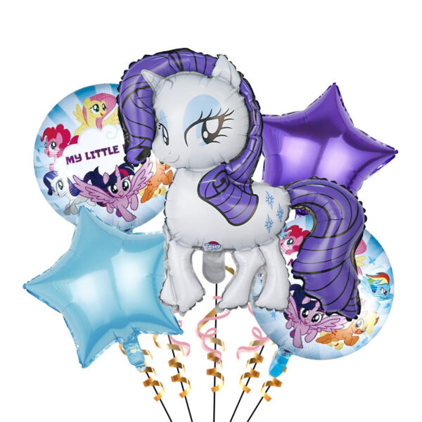 Set Globos Aluminio Decorativo para Cumpleaños My Little Pony (Rarity)