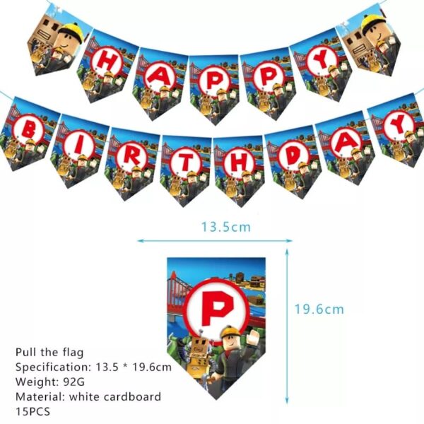 Banderín / Guirnaldas Decorativo para Cumpleaños Roblox