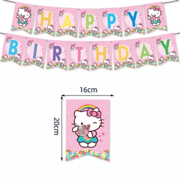 Banderín / Guirnalda Decorativa para Cumpleaños Hello Kitty