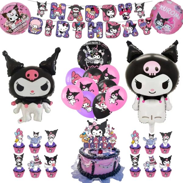 Set Decorativo para Cumpleaños Kuromi modelo 2
