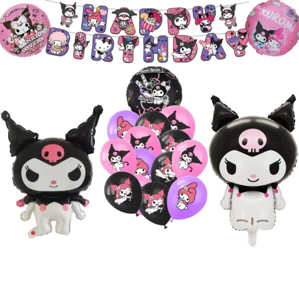 Set Decorativo con banderín para Cumpleaños Kuromi modelo 2