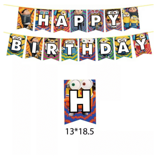 Banderín/ Guirnalda Decorativo para Cumpleaños Minions mod 2
