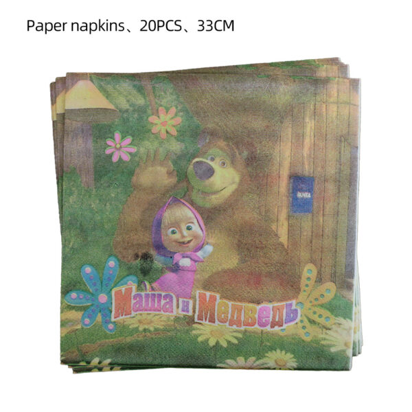 Servilletas Decorativa 20 unidades para Cumpleaños Masha y Oso