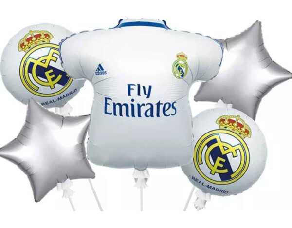 Set decoración Globos + Mantel Futbol Equipo Madrid - Imagen 5