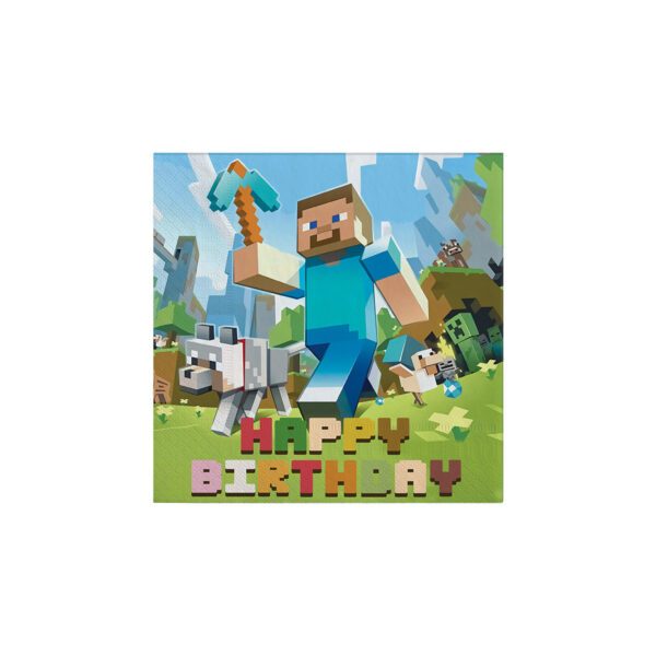Servilletas Decorativas 10 Unidades para Cumpleaños Minecraft