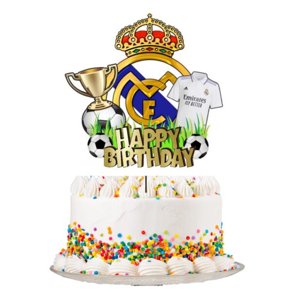 Topper Decorativo para Torta de Cumpleaños Real Madrid - Imagen 2