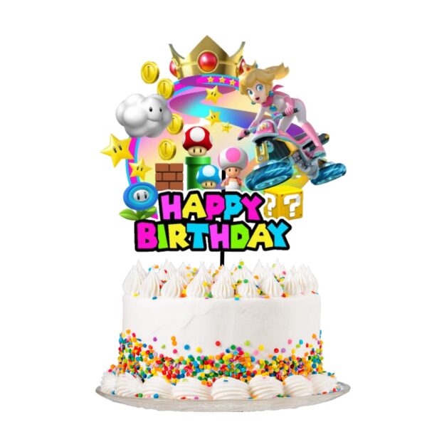 Topper Decorativo para Torta de Cumpleaños Princesa Peach (Mario Bros) - Imagen 2