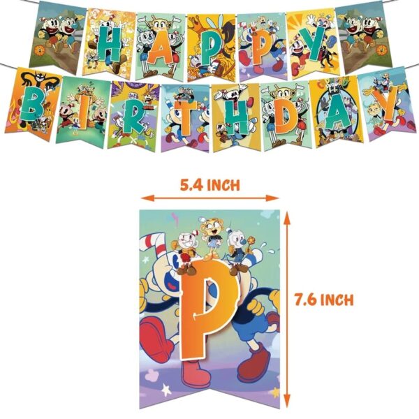 Banderin Decorativo para Cumpleaños Cuphead - Imagen 2