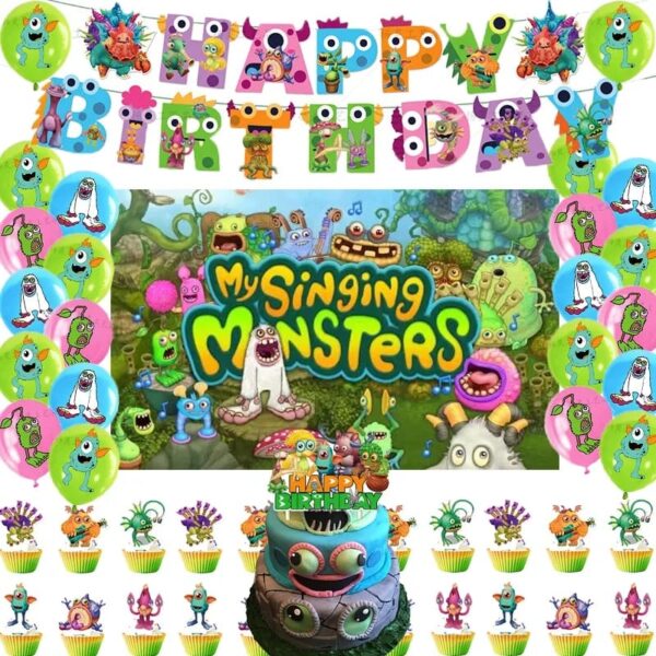 Set Globos Decorativo con Telón My Singing Monters