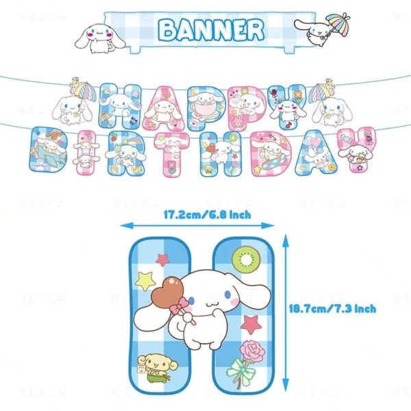 Set Decorativo para Cumpleaños Cinnamoroll ( Hello Kitty) - Imagen 2