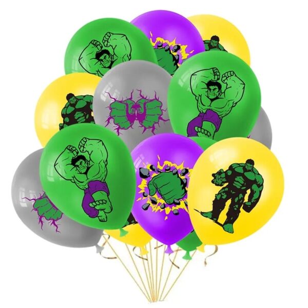Pack 12 Globos látex Hulk ( Superhéroes)