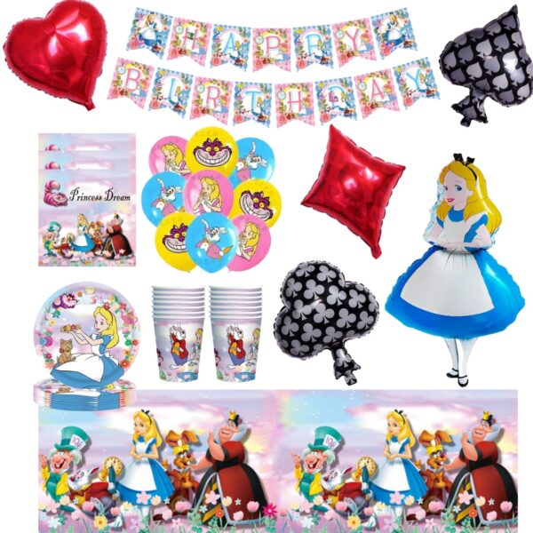 Set Globos Cotillón Decorativo Alicia en el país de las maravillas