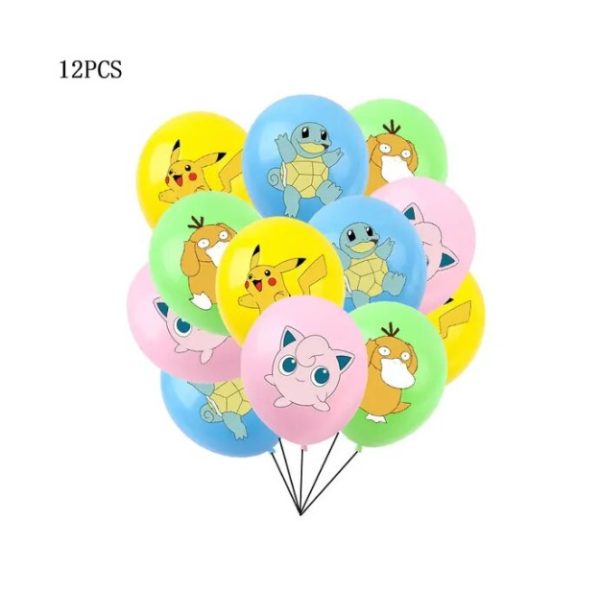 Pack 12 Globos Látex Decorativo para Cumpleaños Pokémon modelo 2