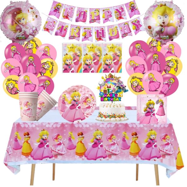 Globos Cotillón Decorativo Cumpleaños Princesa Peach (Mario Bros)