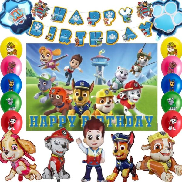 Set Globos Decorativo +Telón Paw Patrol
