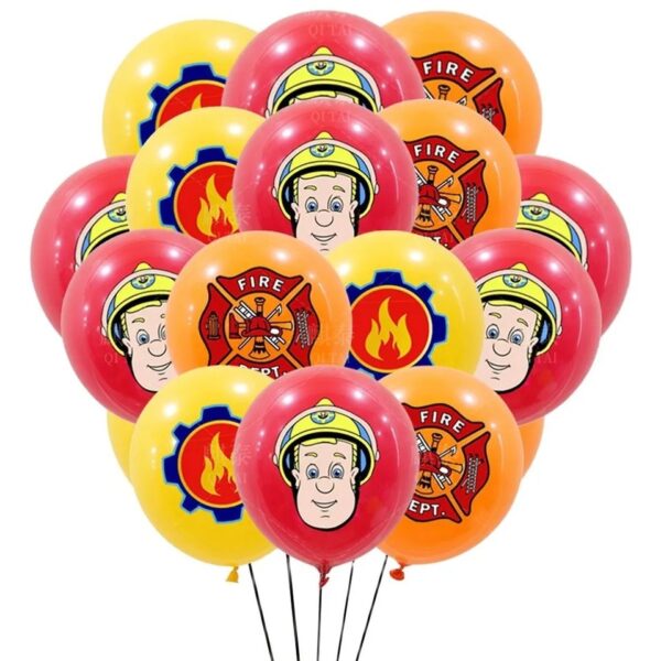 Pack 12 Globos Látex Sam El Bombero