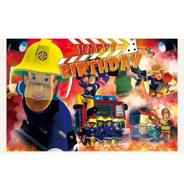 Fondo Telón para Decoración fotografía Sam el Bombero 150cm x 100cm