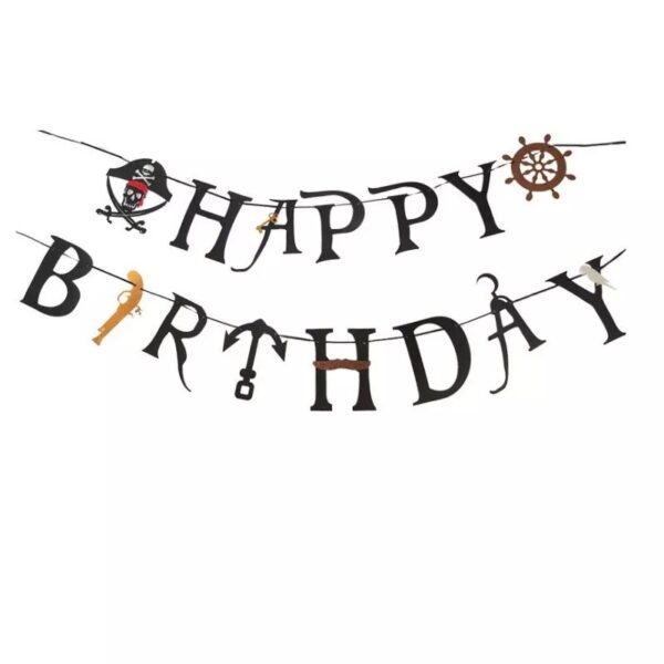 Set Globos Decorativo + Banderín Piratas - Imagen 2